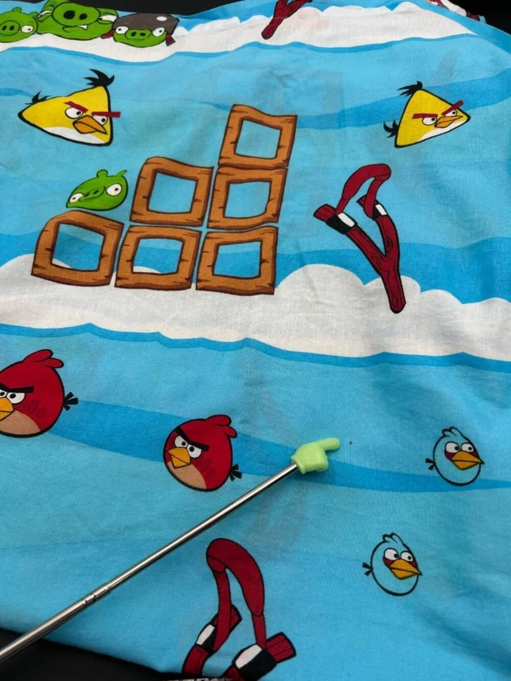 ANGRY BIRDS 2012 Twin Flat Sheet Rovio Kids Bedding Cotton Blend 66x96 Blue